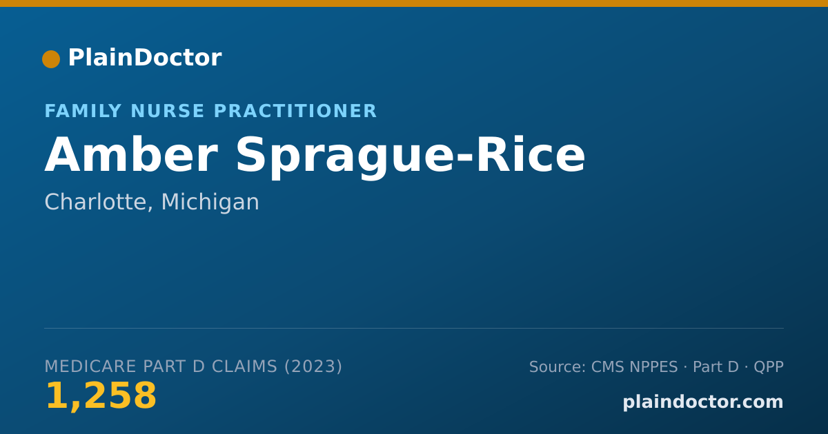 Shareable card for Amber Sprague-Rice - Family Nurse Practitioner, Charlotte, MI