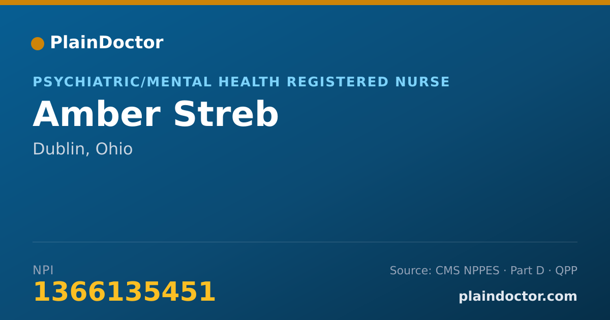 Shareable card for Amber Streb - Psychiatric/Mental Health Registered Nurse, Dublin, OH