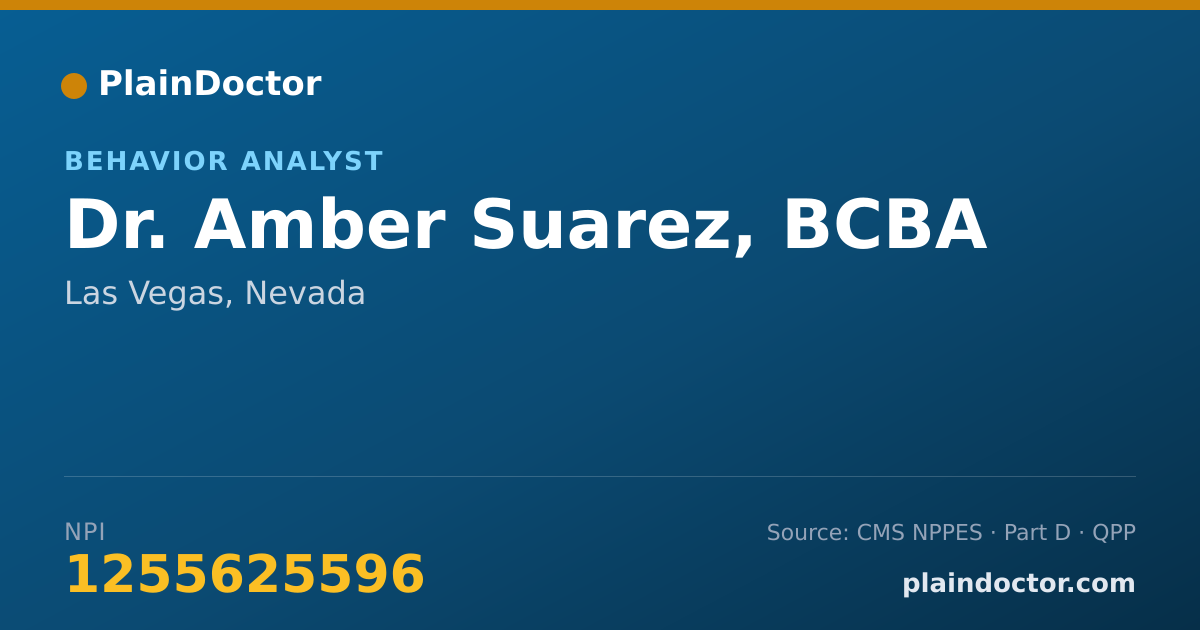 Shareable card for Amber Suarez, BCBA - Behavior Analyst, Las Vegas, NV