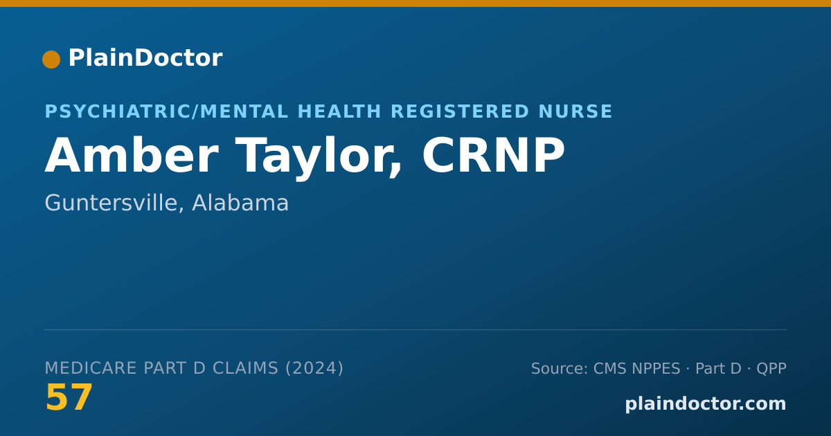 Shareable card for Amber Taylor, CRNP - Psychiatric/Mental Health Registered Nurse, Guntersville, AL