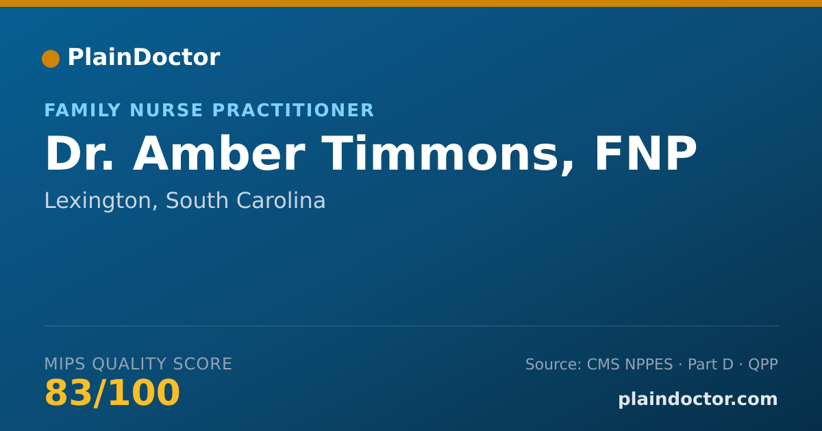 Shareable card for Amber Timmons, FNP - Family Nurse Practitioner, Lexington, SC