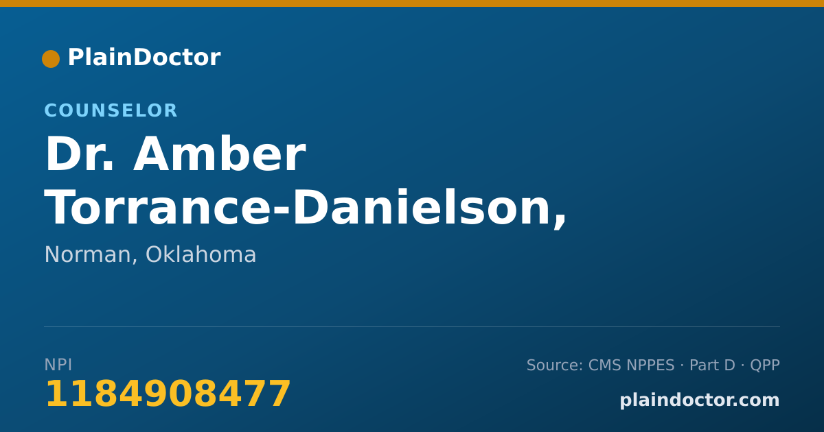 Shareable card for Amber Torrance-Danielson, LPC, LADC CAND - Counselor, Norman, OK