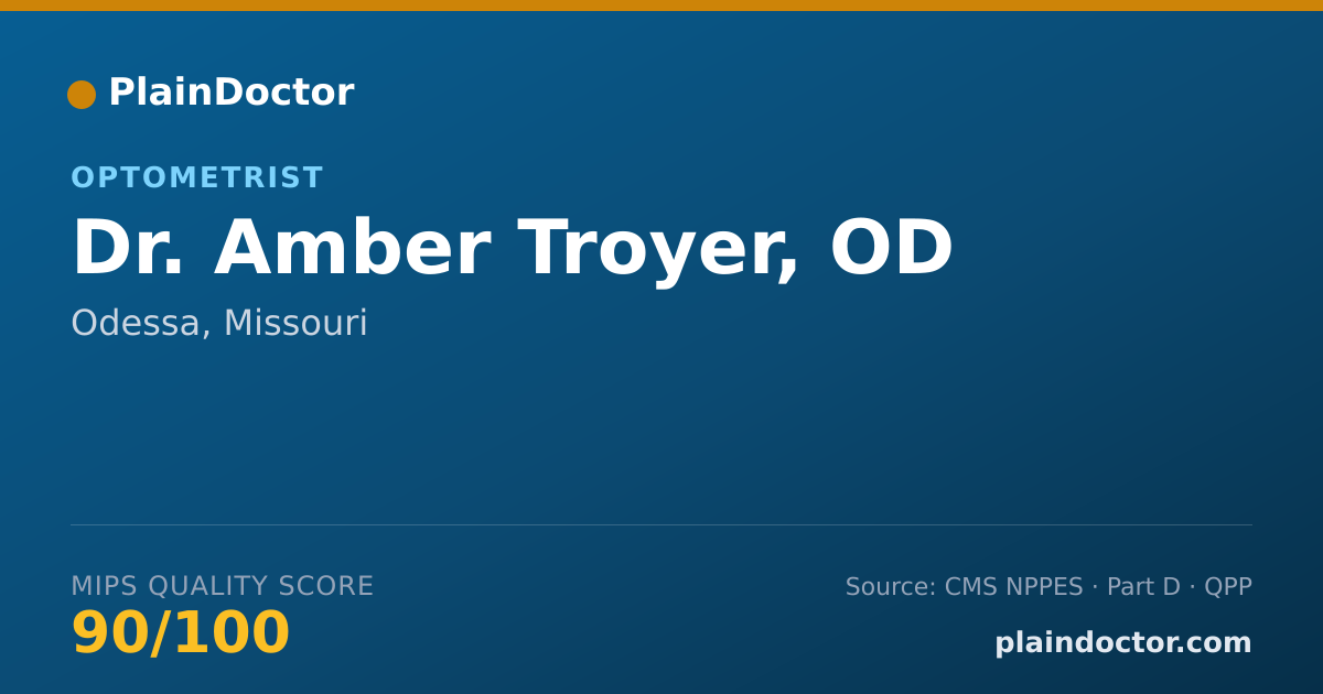 Shareable card for Amber Troyer, OD - Optometrist, Odessa, MO