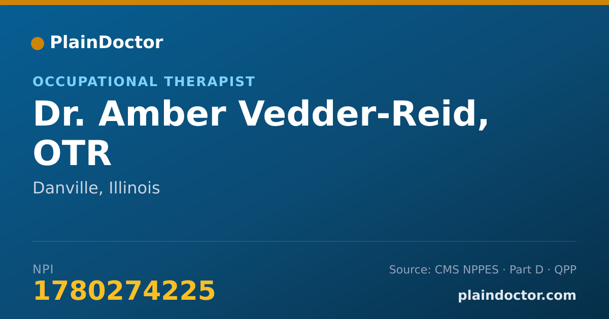 Shareable card for Amber Vedder-Reid, OTR - Occupational Therapist, Danville, IL