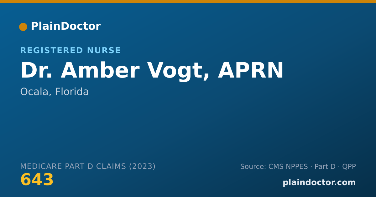 Shareable card for Amber Vogt, APRN - Registered Nurse, Ocala, FL