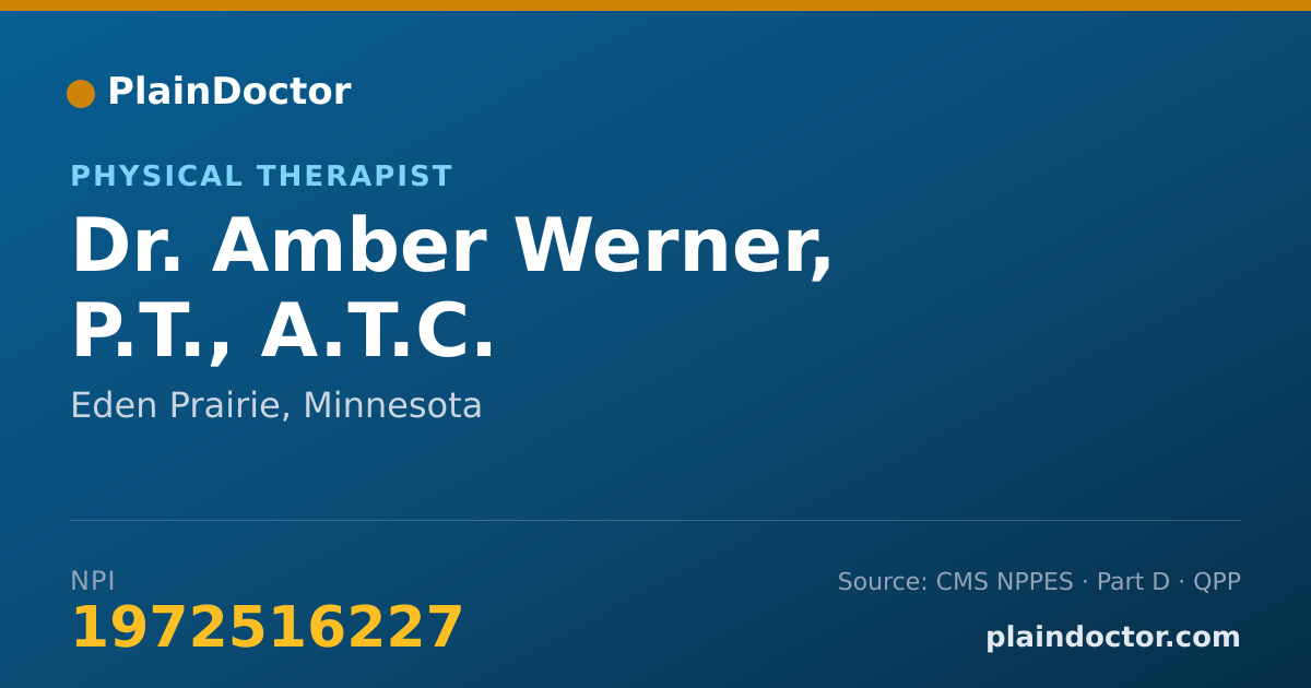 Shareable card for Amber Werner, P.T., A.T.C. - Physical Therapist, Eden Prairie, MN