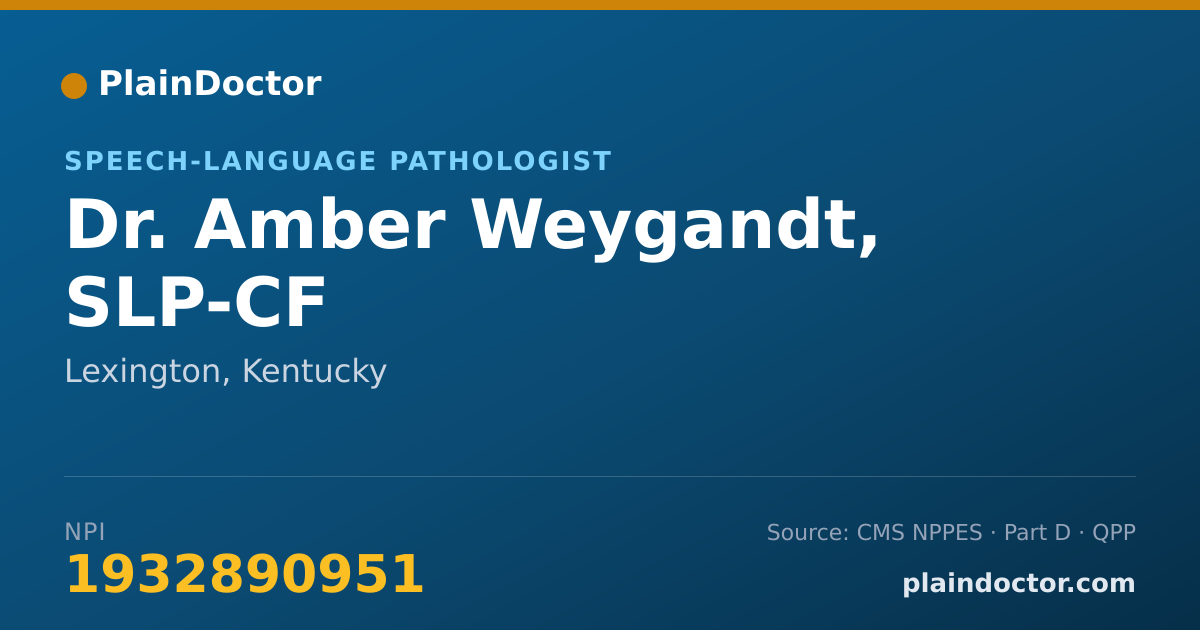 Shareable card for Amber Weygandt, SLP-CF - Speech-Language Pathologist, Lexington, KY