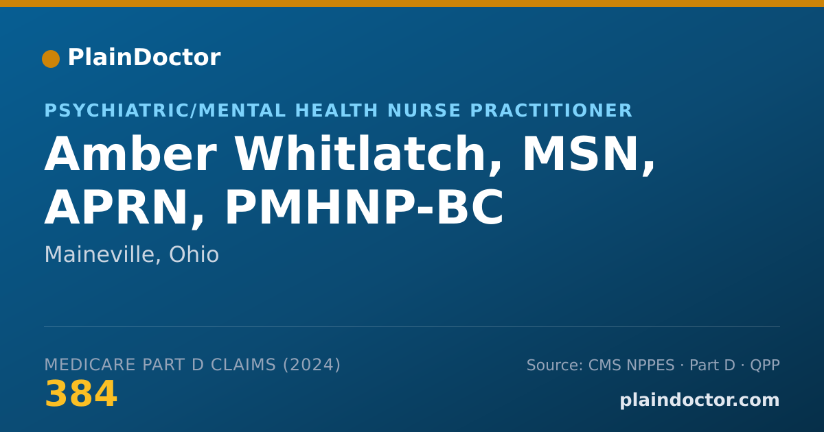 Shareable card for Amber Whitlatch, MSN, APRN, PMHNP-BC - Registered Nurse, Maineville, OH