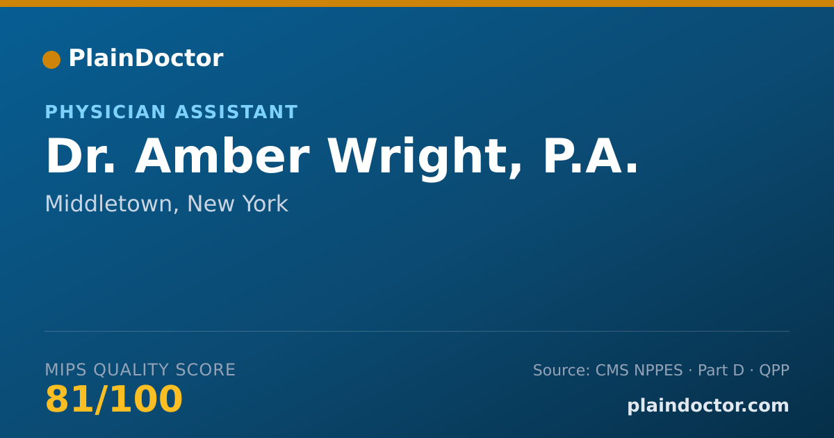 Shareable card for Amber Wright, P.A. - Physician Assistant, Middletown, NY