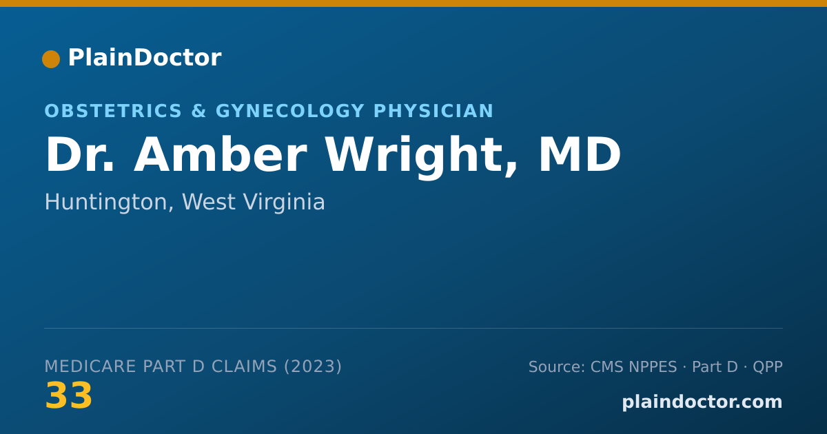 Shareable card for Amber Wright, MD - Obstetrics & Gynecology Physician, Huntington, WV