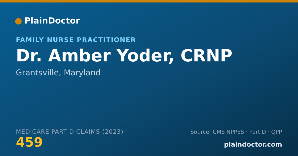 Shareable card for Amber Yoder, CRNP - Family Nurse Practitioner, Grantsville, MD