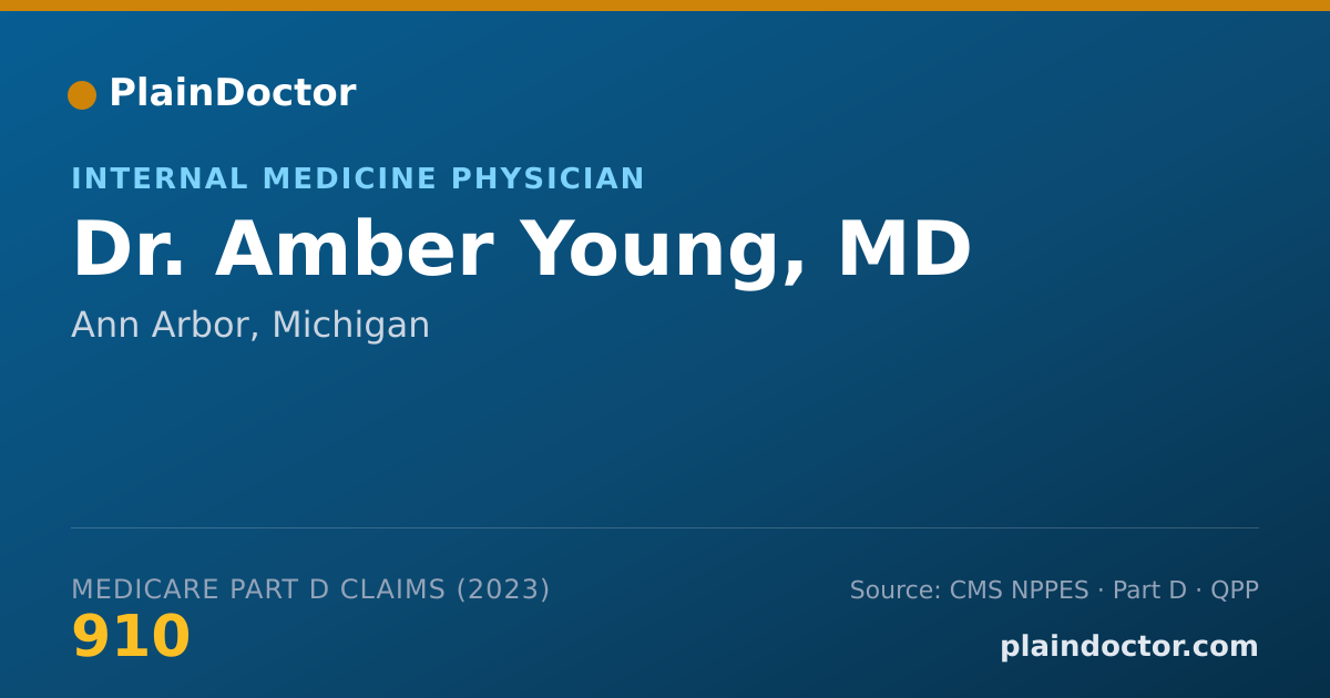 Shareable card for Amber Young, MD - Internal Medicine Physician, Ann Arbor, MI
