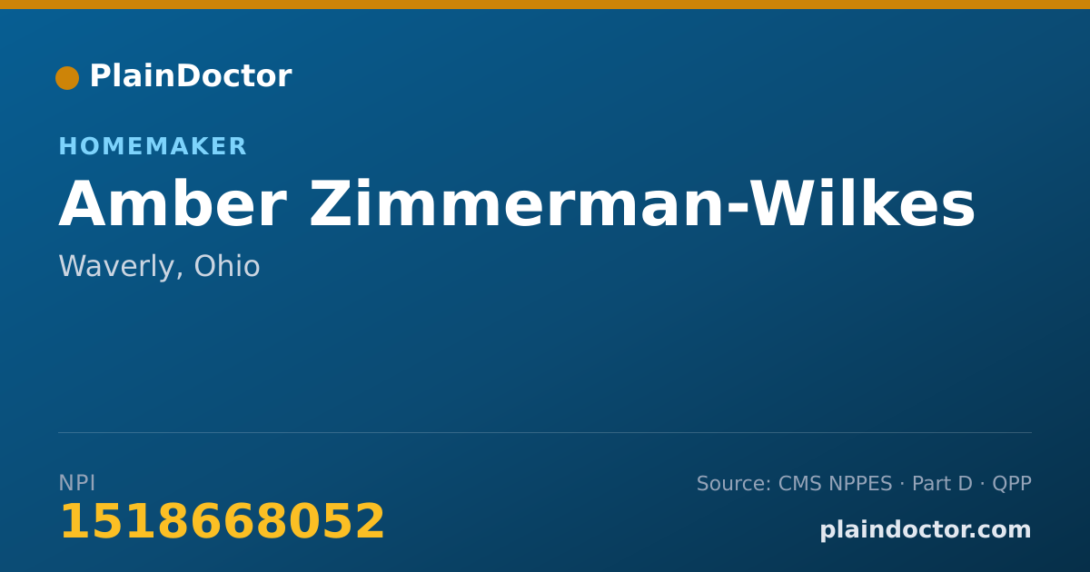 Shareable card for Amber Zimmerman-Wilkes - Homemaker, Waverly, OH