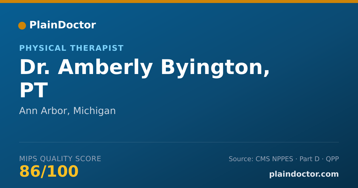 Shareable card for Amberly Byington, PT - Physical Therapist, Ann Arbor, MI