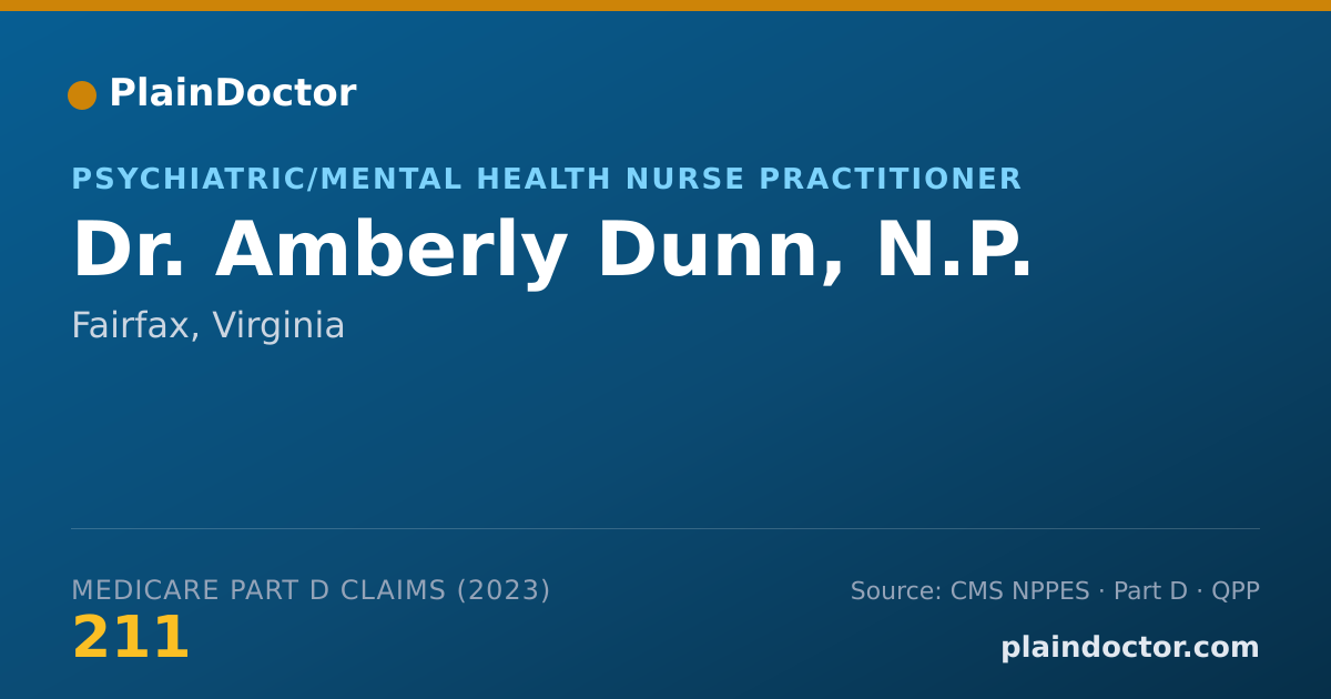 Shareable card for Amberly Dunn, N.P. - Psychiatric/Mental Health Nurse Practitioner, Fairfax, VA