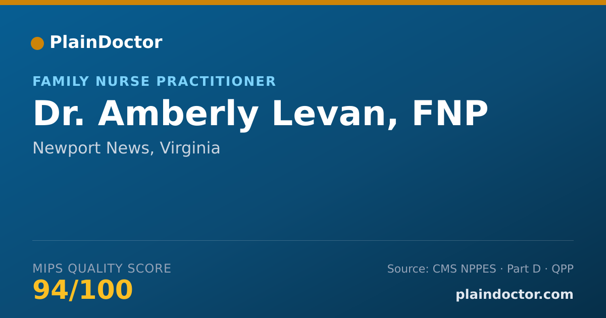 Shareable card for Amberly Levan, FNP - Family Nurse Practitioner, Newport News, VA