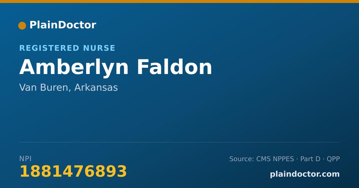 Shareable card for Amberlyn Faldon - Registered Nurse, Van Buren, AR