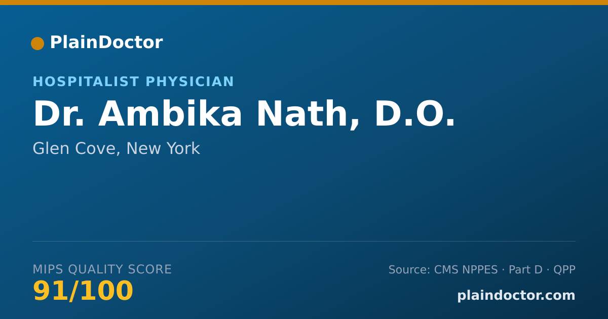 Shareable card for Ambika Nath, D.O. - Hospitalist Physician, Glen Cove, NY