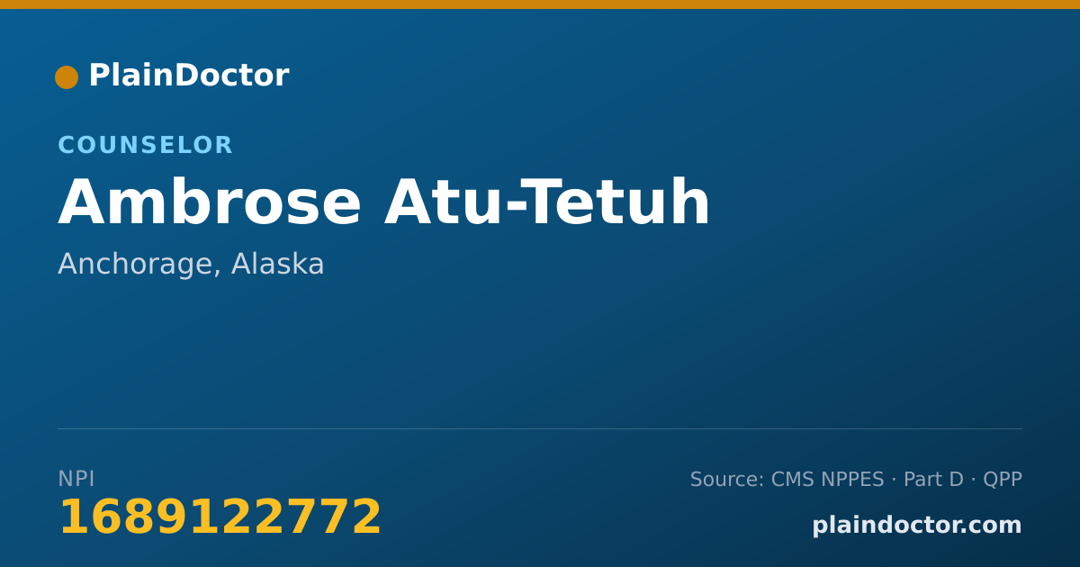 Shareable card for Ambrose Atu-Tetuh - Counselor, Anchorage, AK