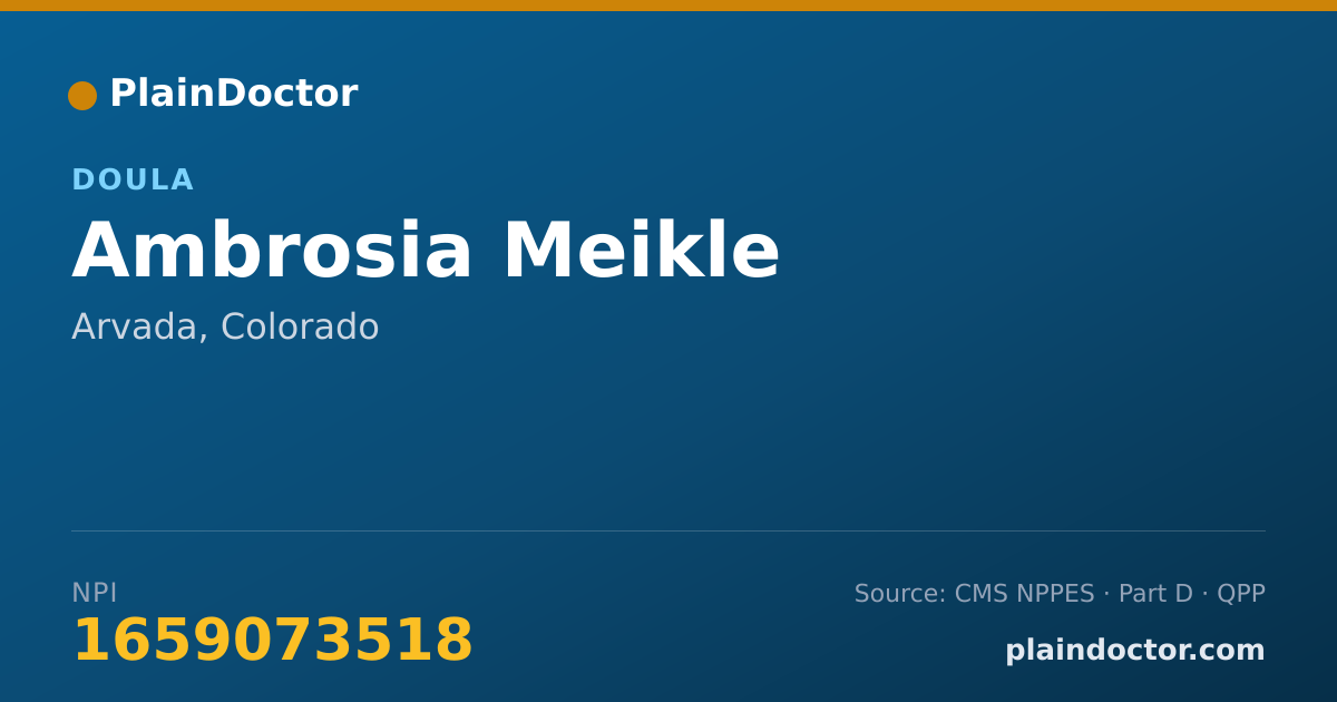 Shareable card for Ambrosia Meikle - Doula, Arvada, CO