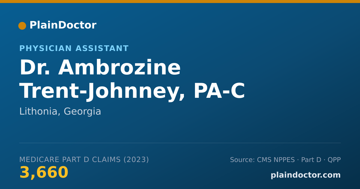 Shareable card for Ambrozine Trent-Johnney, PA-C - Physician Assistant, Lithonia, GA