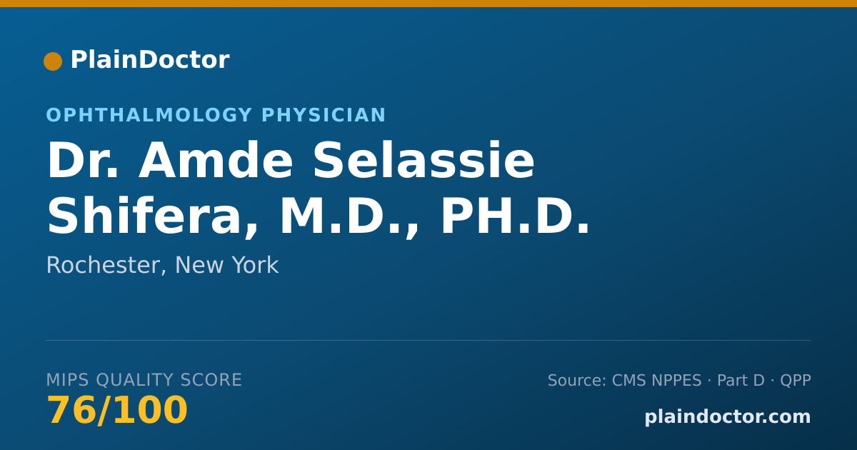 Shareable card for Amde Selassie Shifera, M.D., PH.D. - Ophthalmology Physician, Rochester, NY