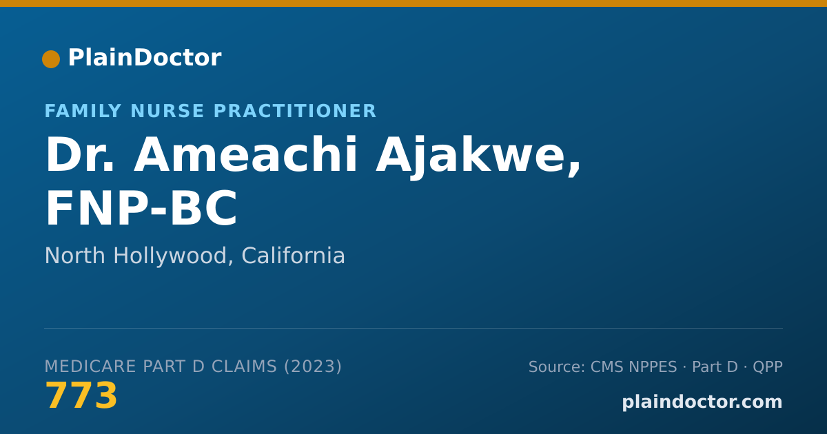 Shareable card for Ameachi Ajakwe, FNP-BC - Family Nurse Practitioner, North Hollywood, CA