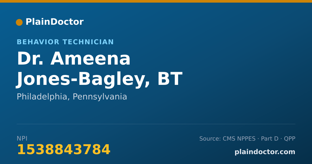 Shareable card for Ameena Jones-Bagley, BT - Behavior Technician, Philadelphia, PA