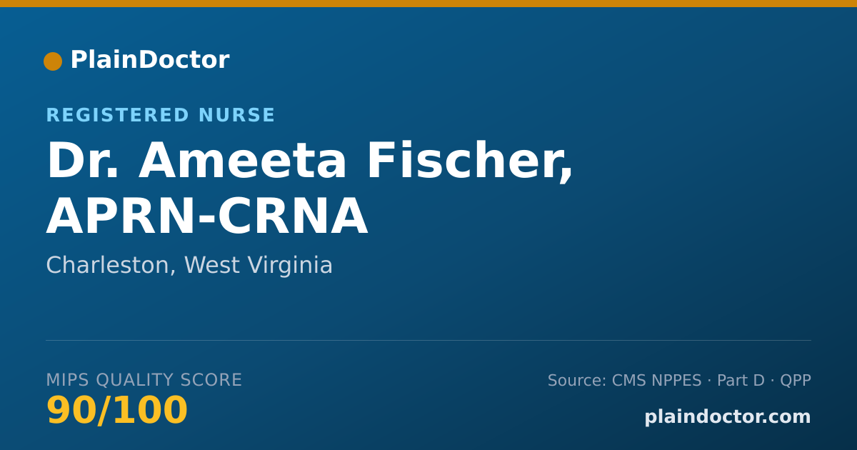 Shareable card for Ameeta Fischer, APRN-CRNA - Registered Nurse, Charleston, WV