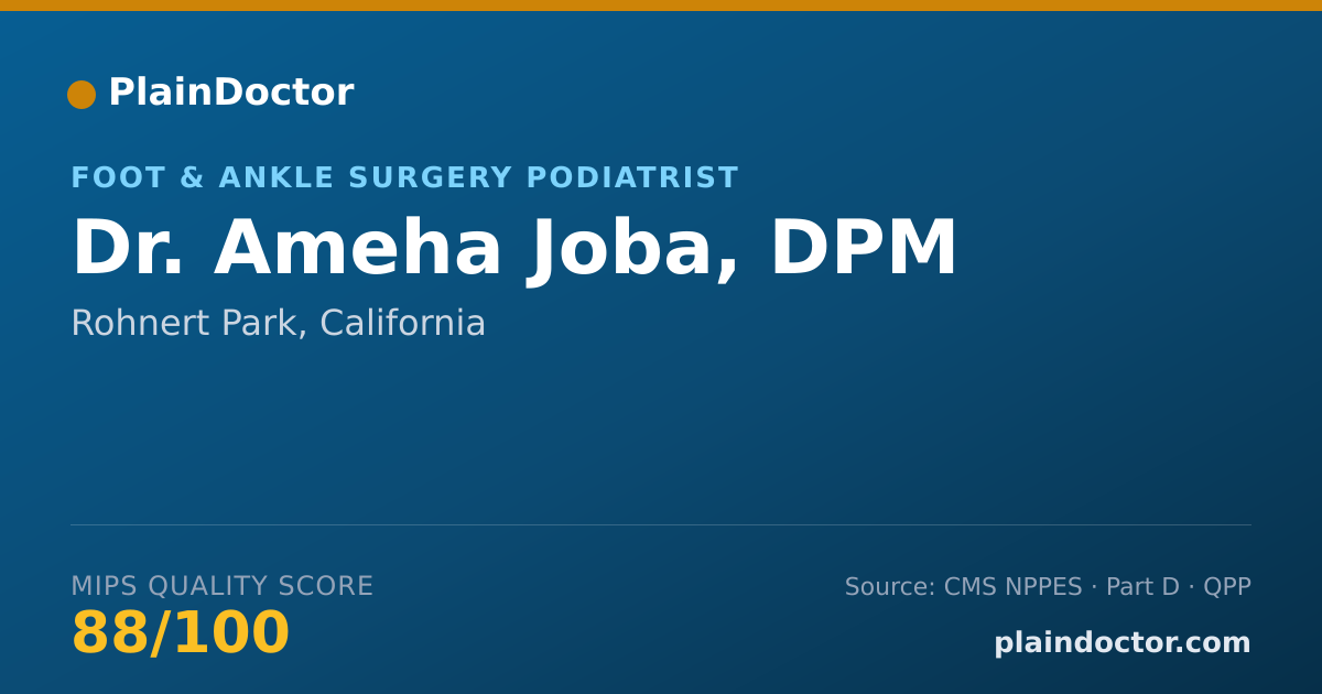 Shareable card for Ameha Joba, DPM - Foot & Ankle Surgery Podiatrist, Rohnert Park, CA