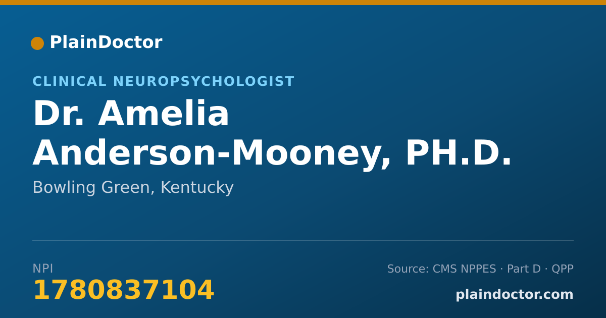Shareable card for Amelia Anderson-Mooney, PH.D. - Clinical Neuropsychologist, Bowling Green, KY