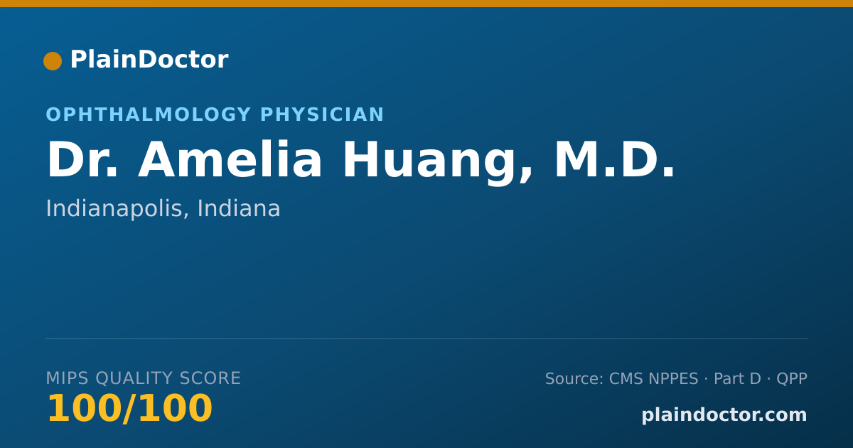 Shareable card for Amelia Huang, M.D. - Ophthalmology Physician, Indianapolis, IN