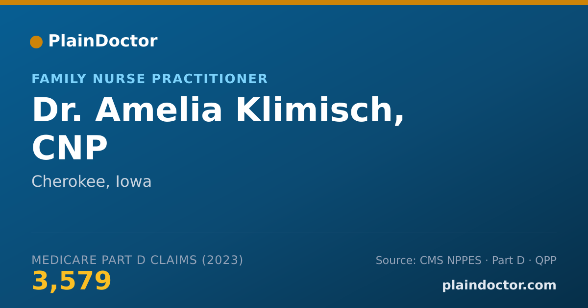 Shareable card for Amelia Klimisch, CNP - Family Nurse Practitioner, Cherokee, IA