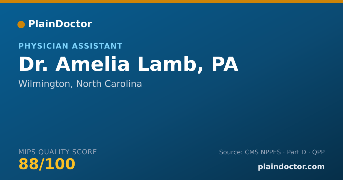 Shareable card for Amelia Lamb, PA - Physician Assistant, Wilmington, NC