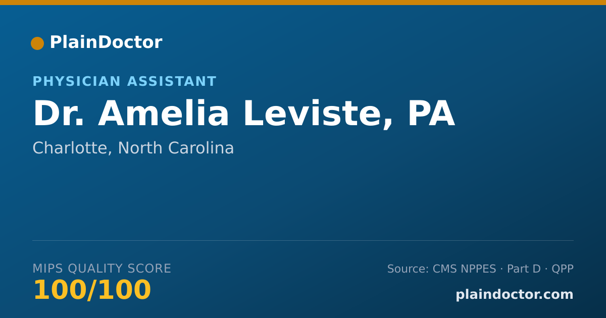 Shareable card for Amelia Leviste, PA - Physician Assistant, Charlotte, NC
