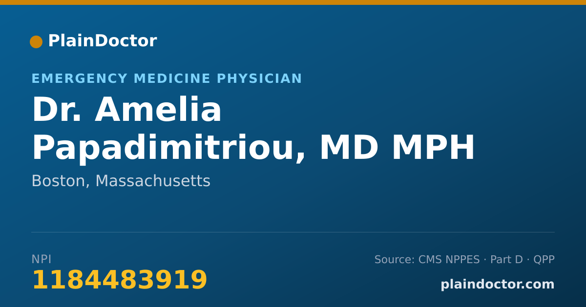 Shareable card for Amelia Papadimitriou, MD MPH - Emergency Medicine Physician, Boston, MA