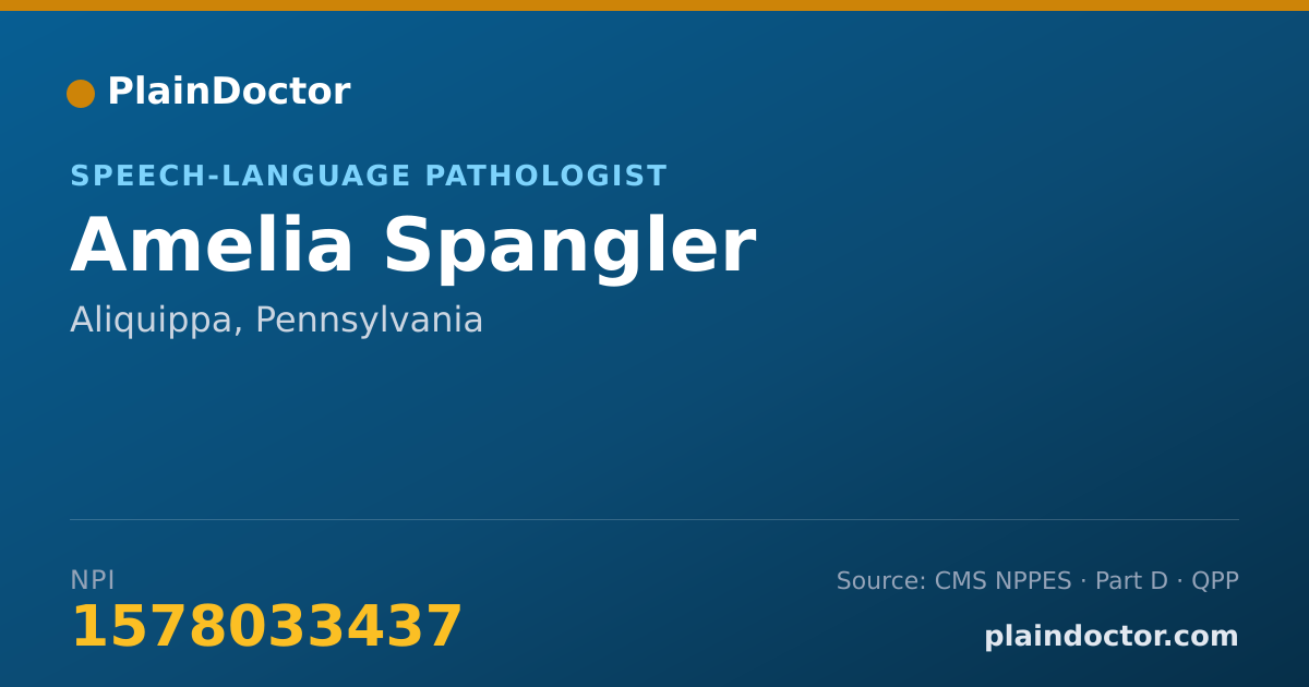 Shareable card for Amelia Spangler - Speech-Language Pathologist, Aliquippa, PA