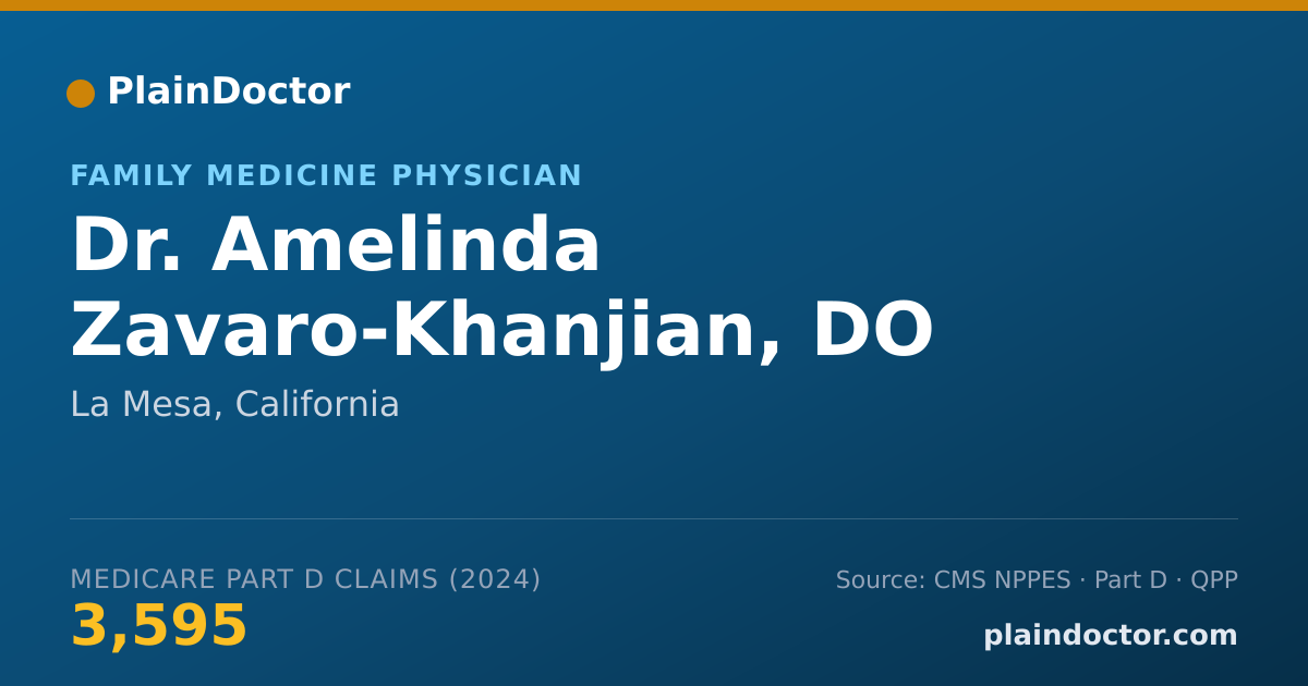 Shareable card for Amelinda Zavaro-Khanjian, DO - Family Medicine Physician, La Mesa, CA