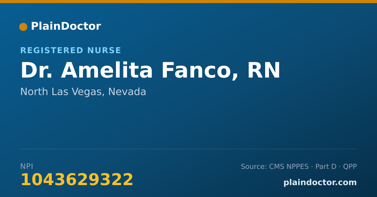 Shareable card for Amelita Fanco, RN - Registered Nurse, North Las Vegas, NV