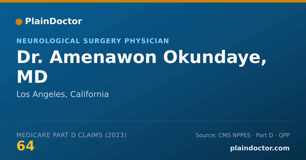 Shareable card for Amenawon Okundaye, MD - Neurological Surgery Physician, Los Angeles, CA