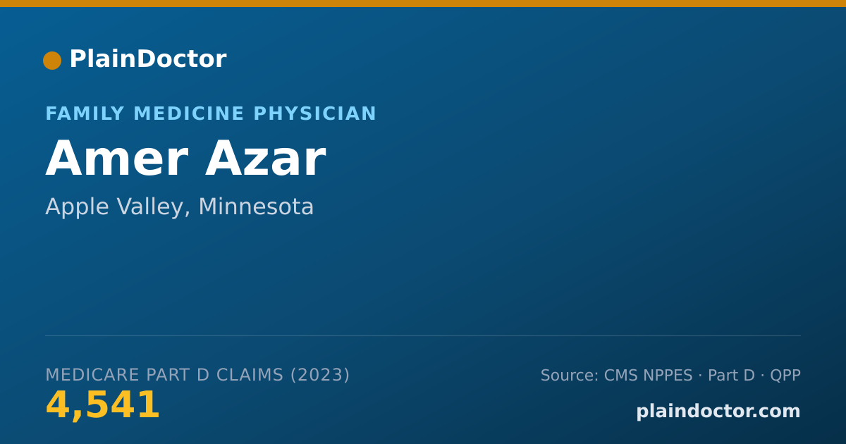 Shareable card for Amer Azar - Family Medicine Physician, Apple Valley, MN