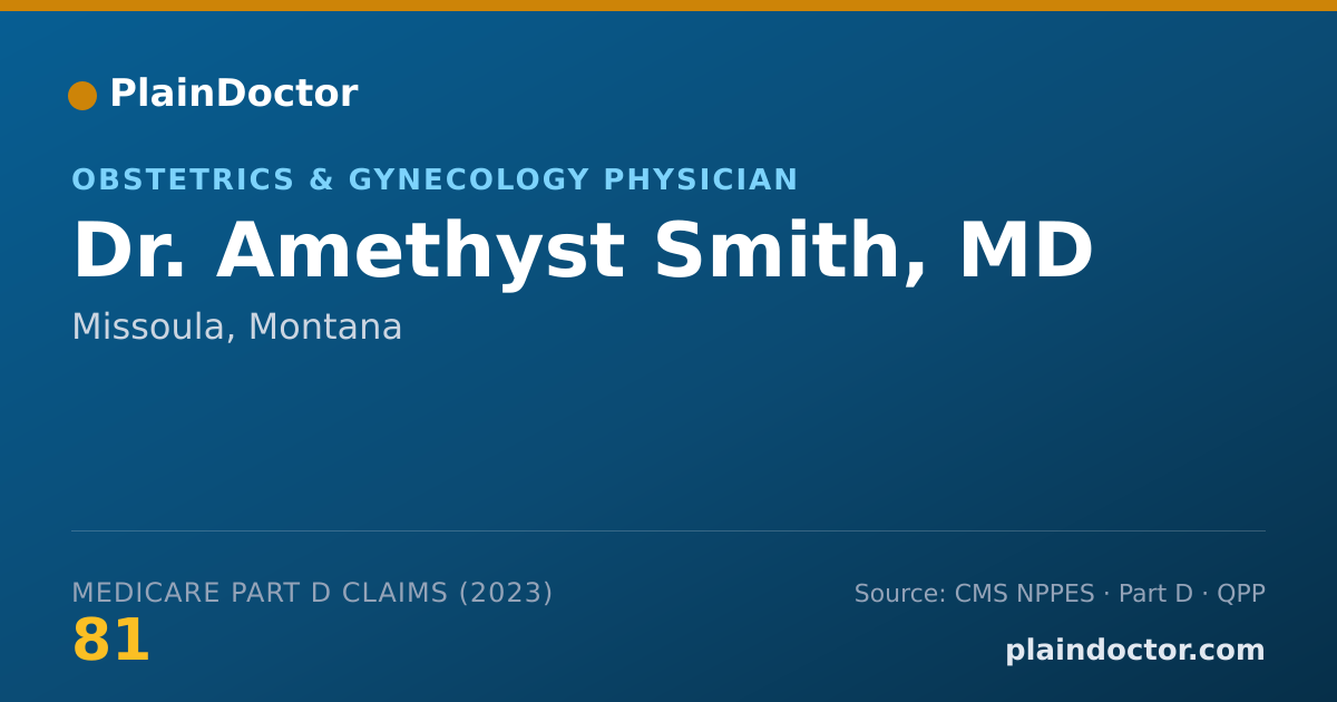 Shareable card for Amethyst Smith, MD - Obstetrics & Gynecology Physician, Missoula, MT