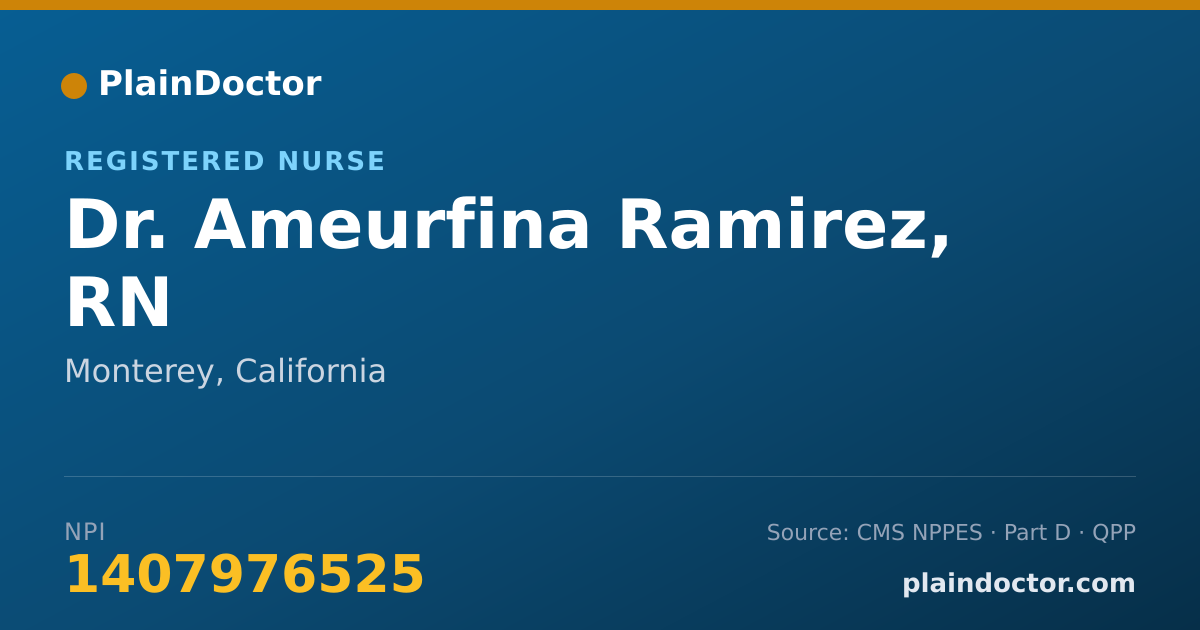 Shareable card for Ameurfina Ramirez, RN - Registered Nurse, Monterey, CA