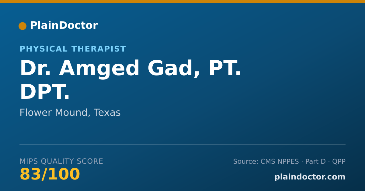 Shareable card for Amged Gad, PT. DPT. - Physical Therapist, Flower Mound, TX