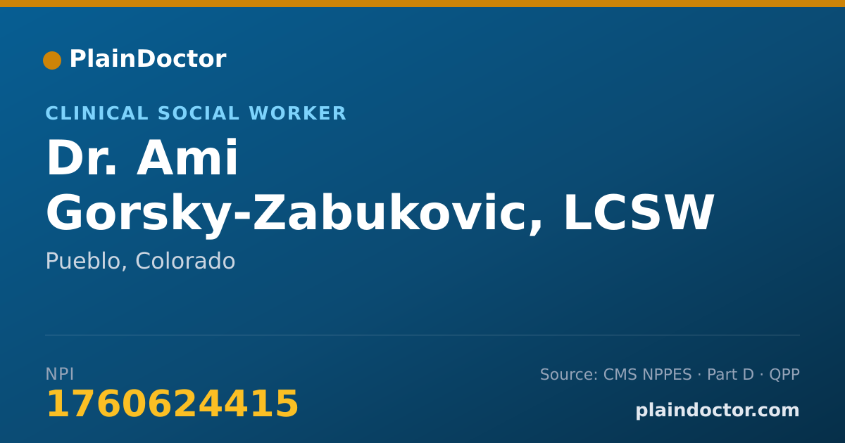 Shareable card for Ami Gorsky-Zabukovic, LCSW - Clinical Social Worker, Pueblo, CO