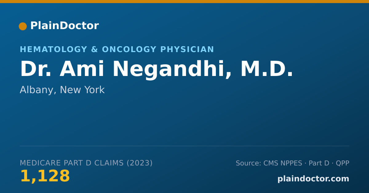 Shareable card for Ami Negandhi, M.D. - Hematology & Oncology Physician, Albany, NY