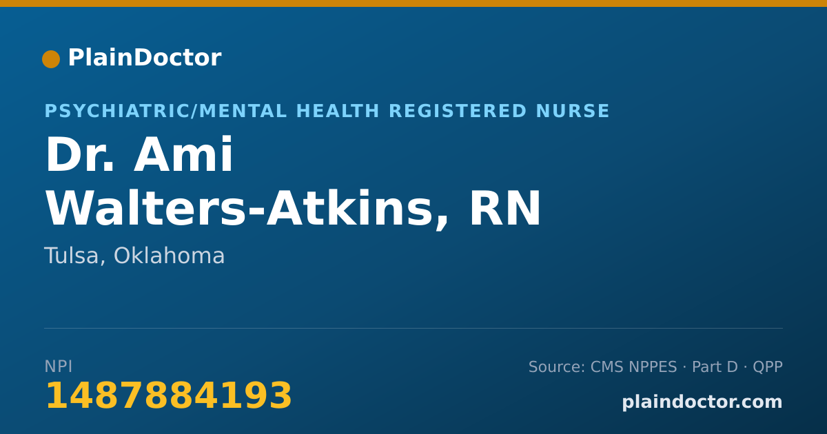 Shareable card for Ami Walters-Atkins, RN - Psychiatric/Mental Health Registered Nurse, Tulsa, OK