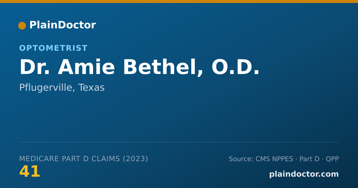 Shareable card for Amie Bethel, O.D. - Optometrist, Pflugerville, TX