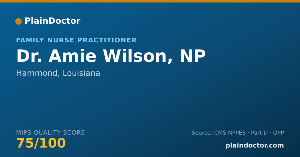 Shareable card for Amie Wilson, NP - Family Nurse Practitioner, Hammond, LA