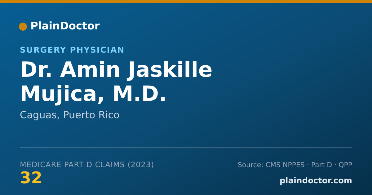 Shareable card for Amin Jaskille Mujica, M.D. - Surgery Physician, Caguas, PR